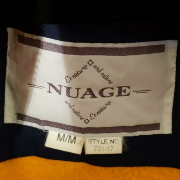 Nuage| Blue  and Orange Lined Long Heavy Winter Jacket - Picture 5 of 8